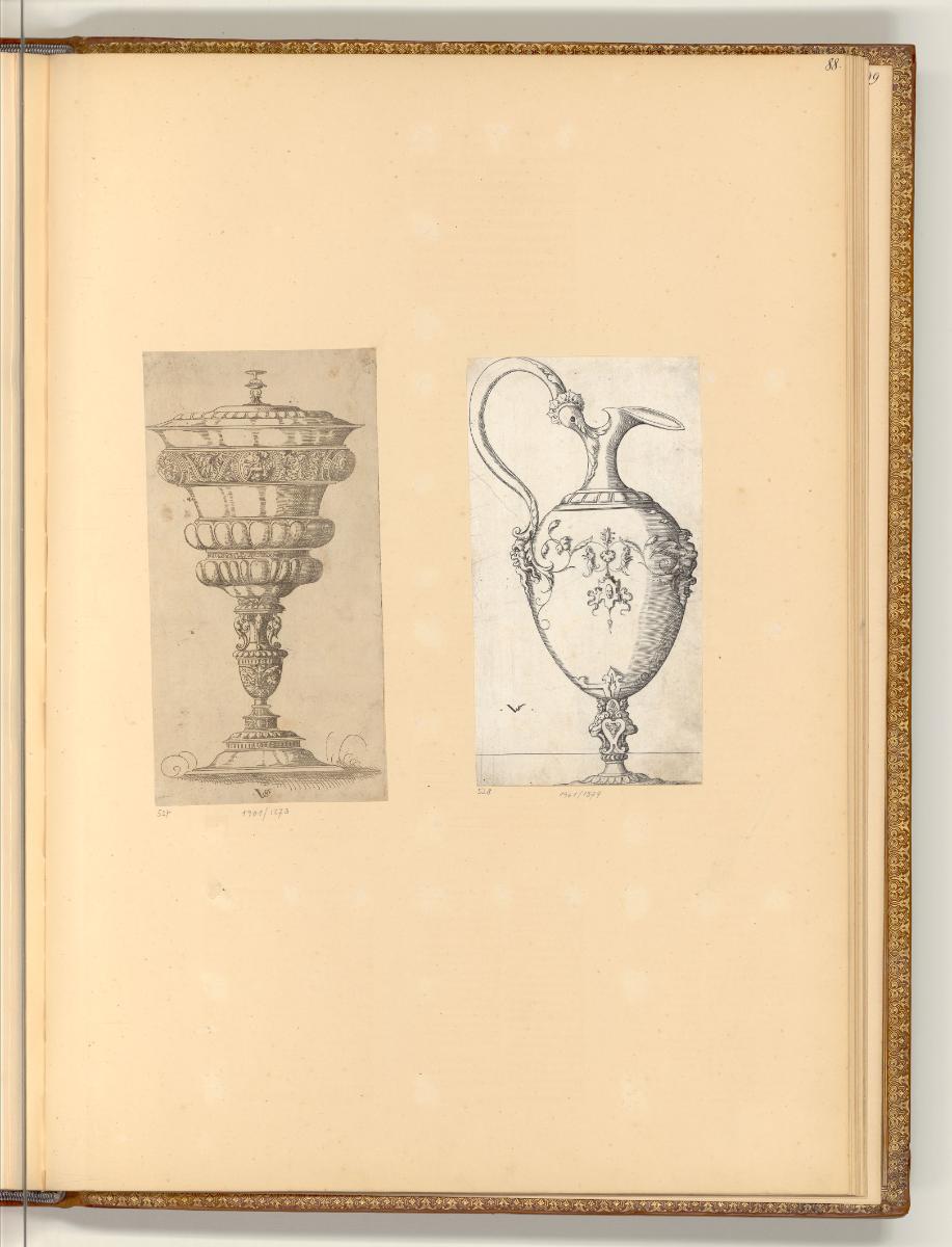 Druckgrafiken von Virgil Solis, Doppelpokal und Henkelkanne, Inv. Nr.: Deutsch nach Sektionen I…