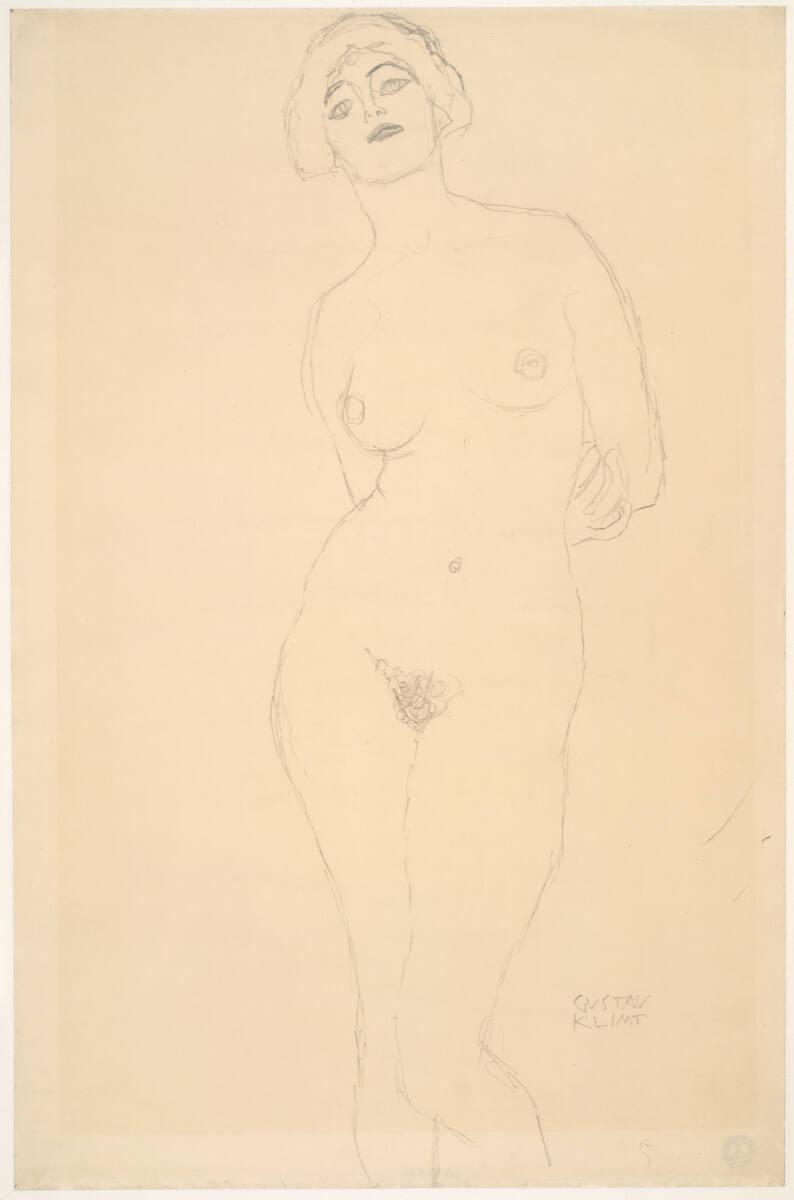 Stehender Akt (Studie für „Die Jungfrau“), Gustav Klimt, 1911–1912