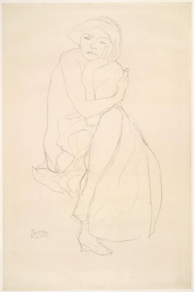 Gustav Klimt, Sitzender Halbakt, Inv. Nr.: 23531