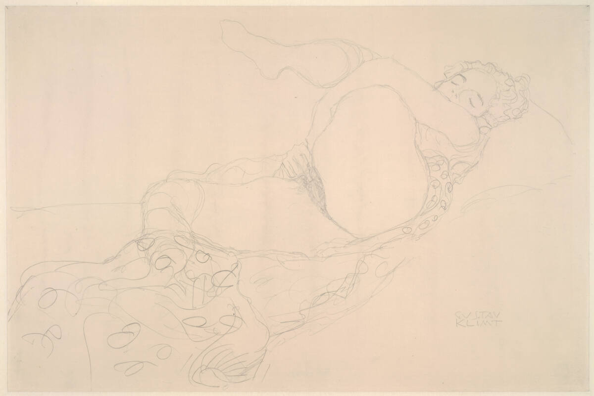 Liegender Halbakt, Gustav Klimt, 1912–1913