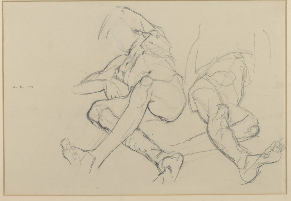 Zwei liegende Akte, unvollendet, Anton Kolig, 1919
