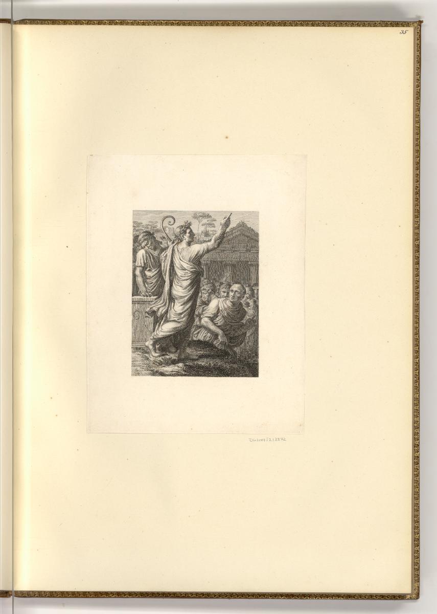 Druckgrafiken von Karl Rahl d. Ä., Person vor dem Tempel der Freiheit, Inv. Nr.: Deutsch nach S…