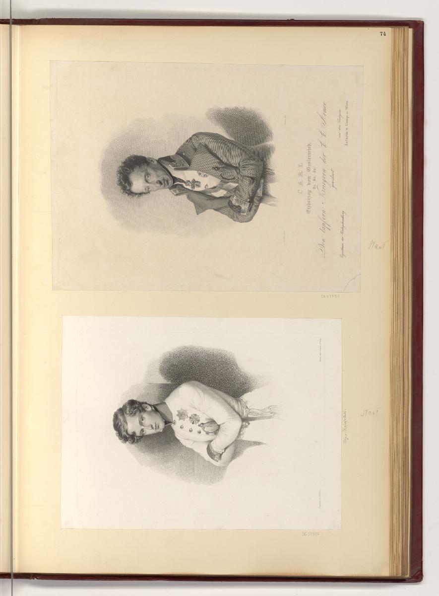 Druckgrafiken von Josef Axmann, Michael & Thomas Benedetti, Porträts Erzherzog Carl von Österre…