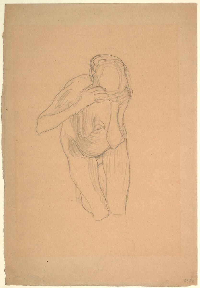 Akt einer knienden alten Frau (Studie für „Philosophie“), Gustav Klimt, 1898–1899