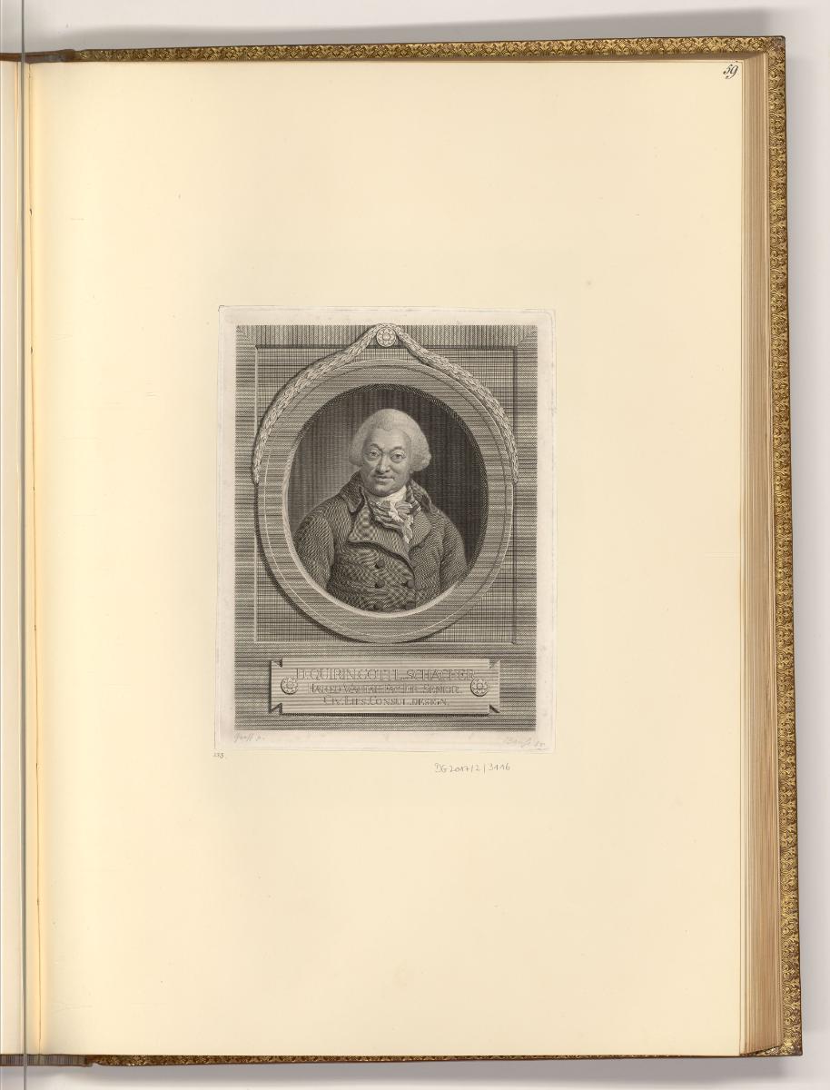 Druckgrafiken von Johann Friedrich Bause, Porträt Quirin Gottlieb Schacher, Inv. Nr.: Deutsch n…