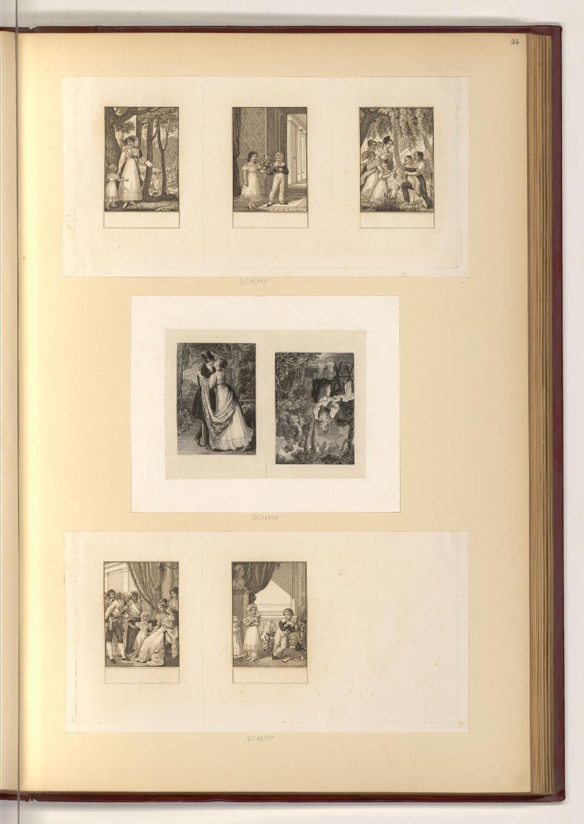 Druckgrafiken von Josef Axmann, Paare; Ein Junge und eine Mädchen treffen einander, Inv. Nr.: D…