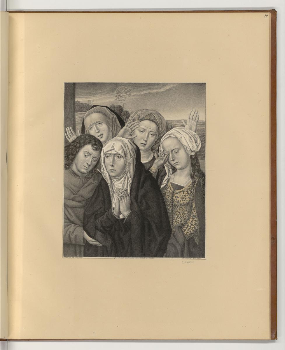 Lithografien von Johann Nepomuk Strixner, Maria und Johannes mit drei trauernden Frauen, Inv. N…