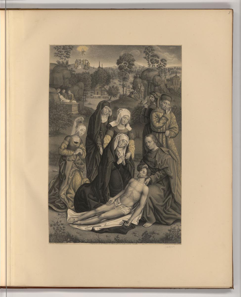 Lithografien von Johann Nepomuk Strixner, Die Grablegung, Inv. Nr.: Deutsch nach Sektionen II/2…