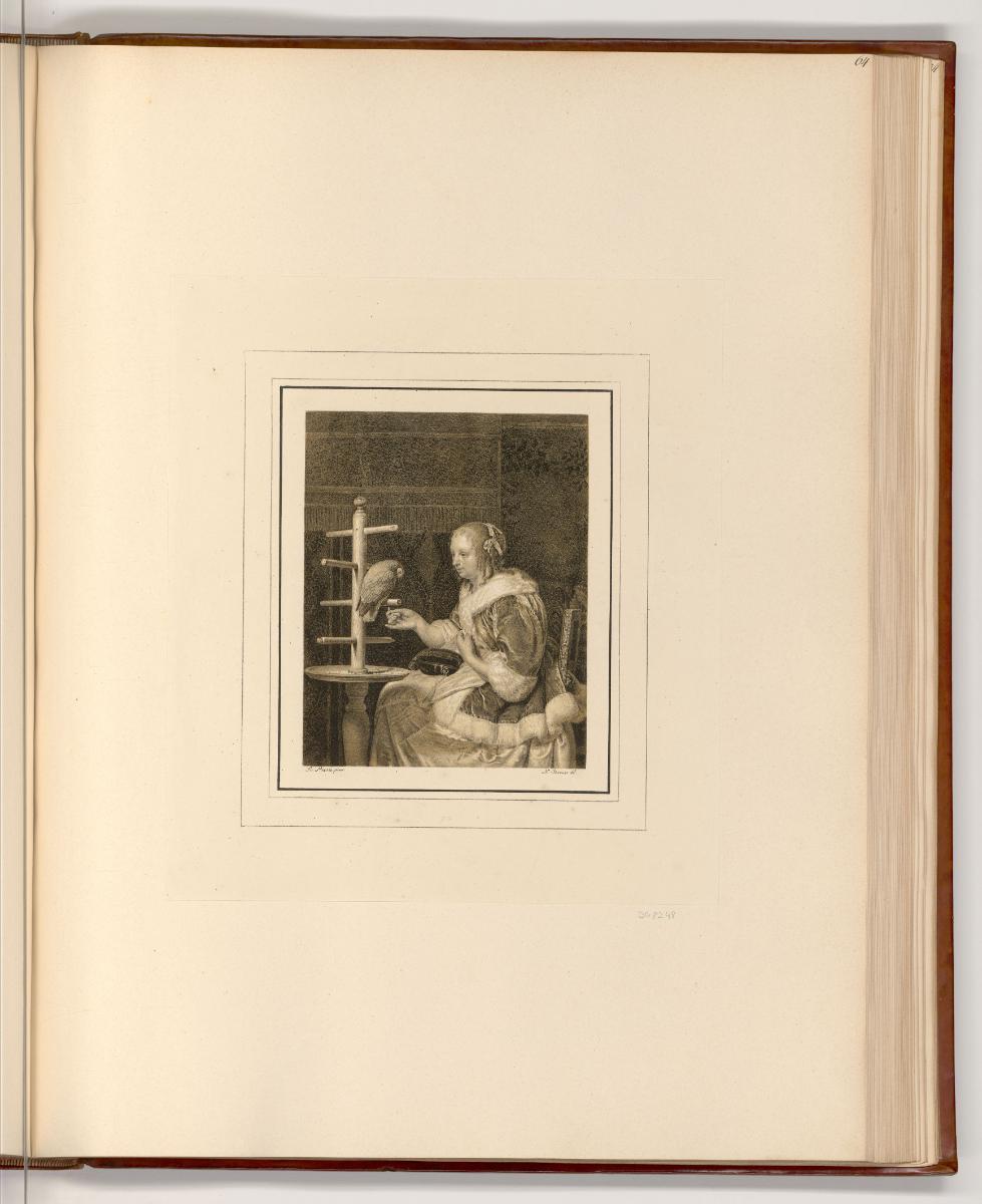 Galeriewerk aus der königlichen Sammlung von München und Schleißheim, Junge Frau mit Papagei, I…