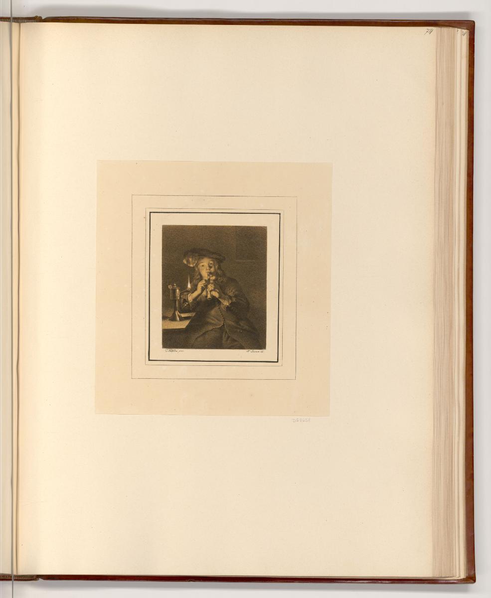 Galeriewerk aus der königlichen Sammlung von München und Schleißheim, Flöteblasender Knabe im S…