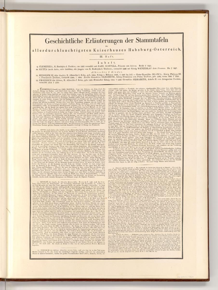 Lithografierter Stammbaum des Hauses Habsburg, Primisser, Alois: Geschichtliche Erläuterungen d…
