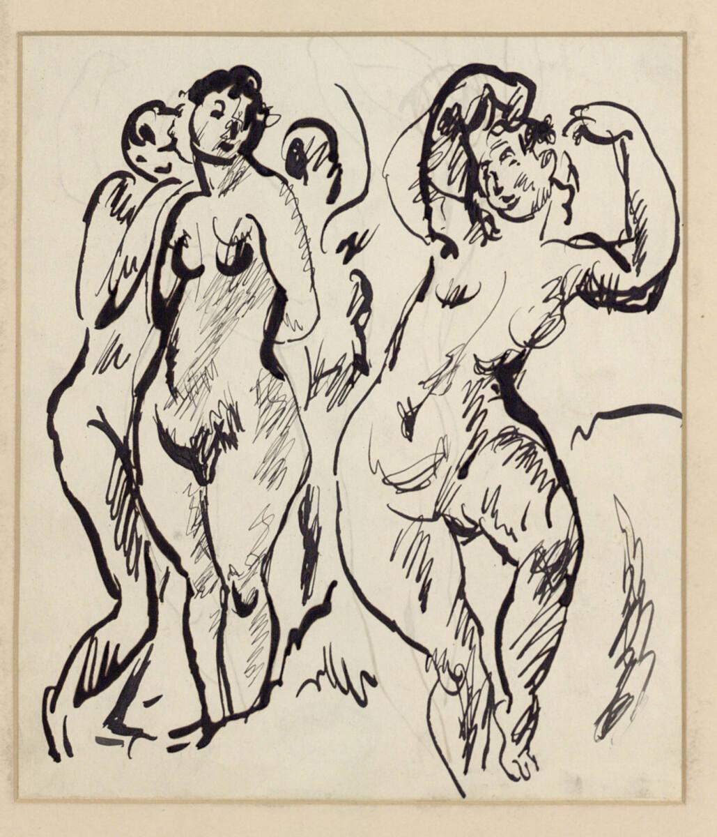 Albert Weisgerber, Verschiedene Aktstudien, Inv. Nr.: 23734r