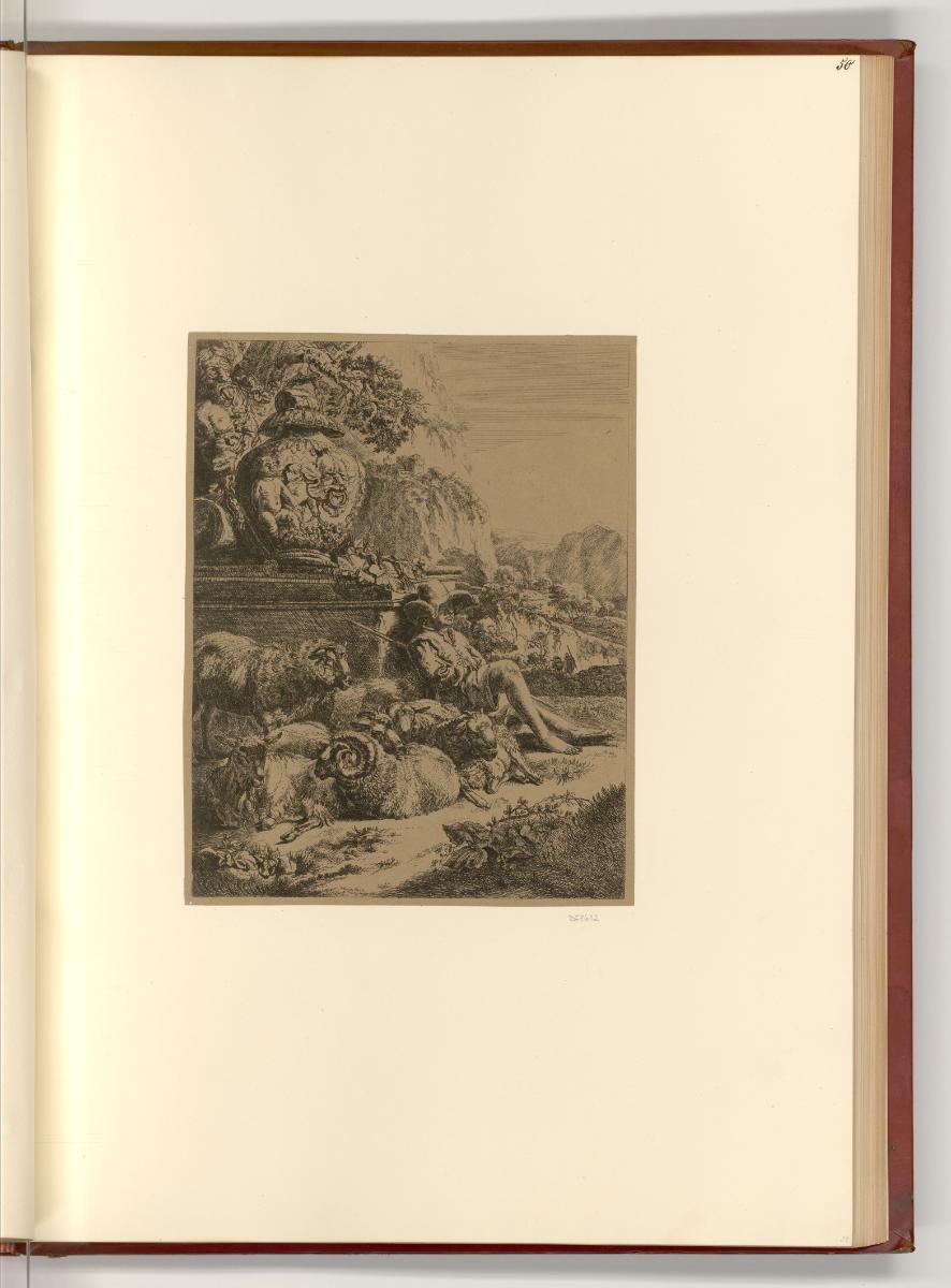 Druckgrafiken nach Werken von Johann Heinrich Roos, Hirte mit Herde rastend, Inv. Nr.: Deutsch …