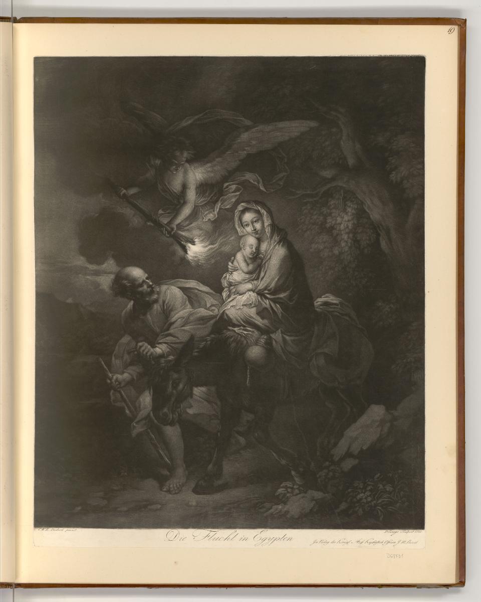 Druckgrafiken nach Werken von Christian Wilhelm Dietrich, Die Flucht nach Ägypten, Inv. Nr.: De…