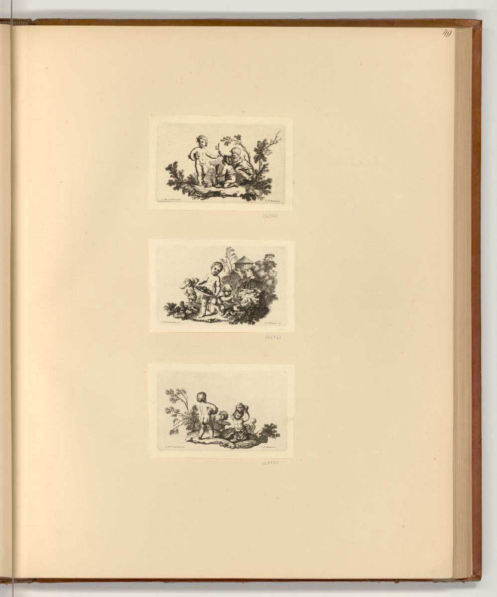 Druckgrafiken nach Werken von Christian Wilhelm Dietrich, Spielende Kinder, Inv. Nr.: Deutsch n…