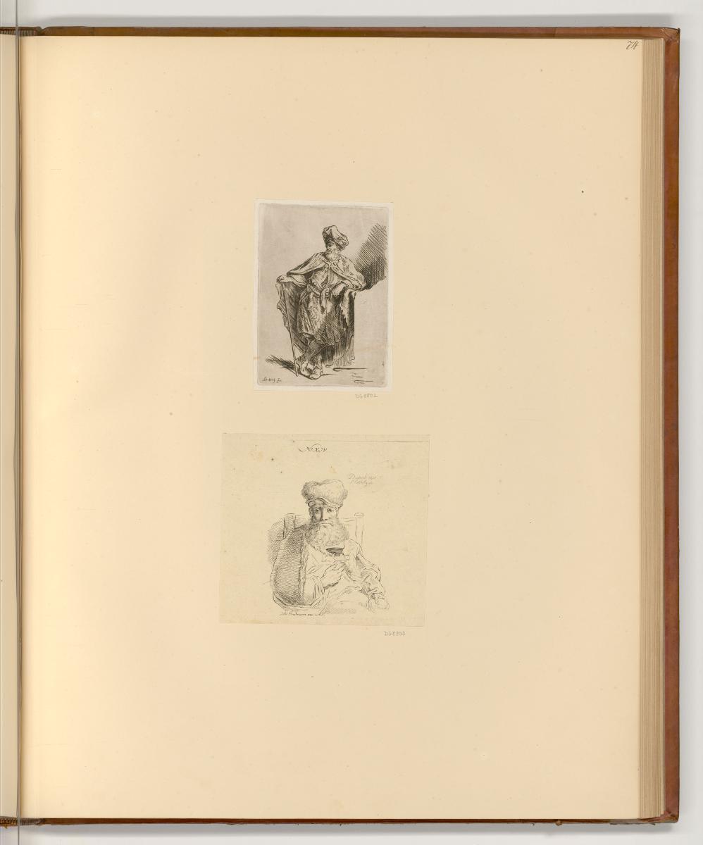 Druckgrafiken nach Werken von Christian Wilhelm Dietrich, Mann mit Umhang und Stab; Sitzender M…