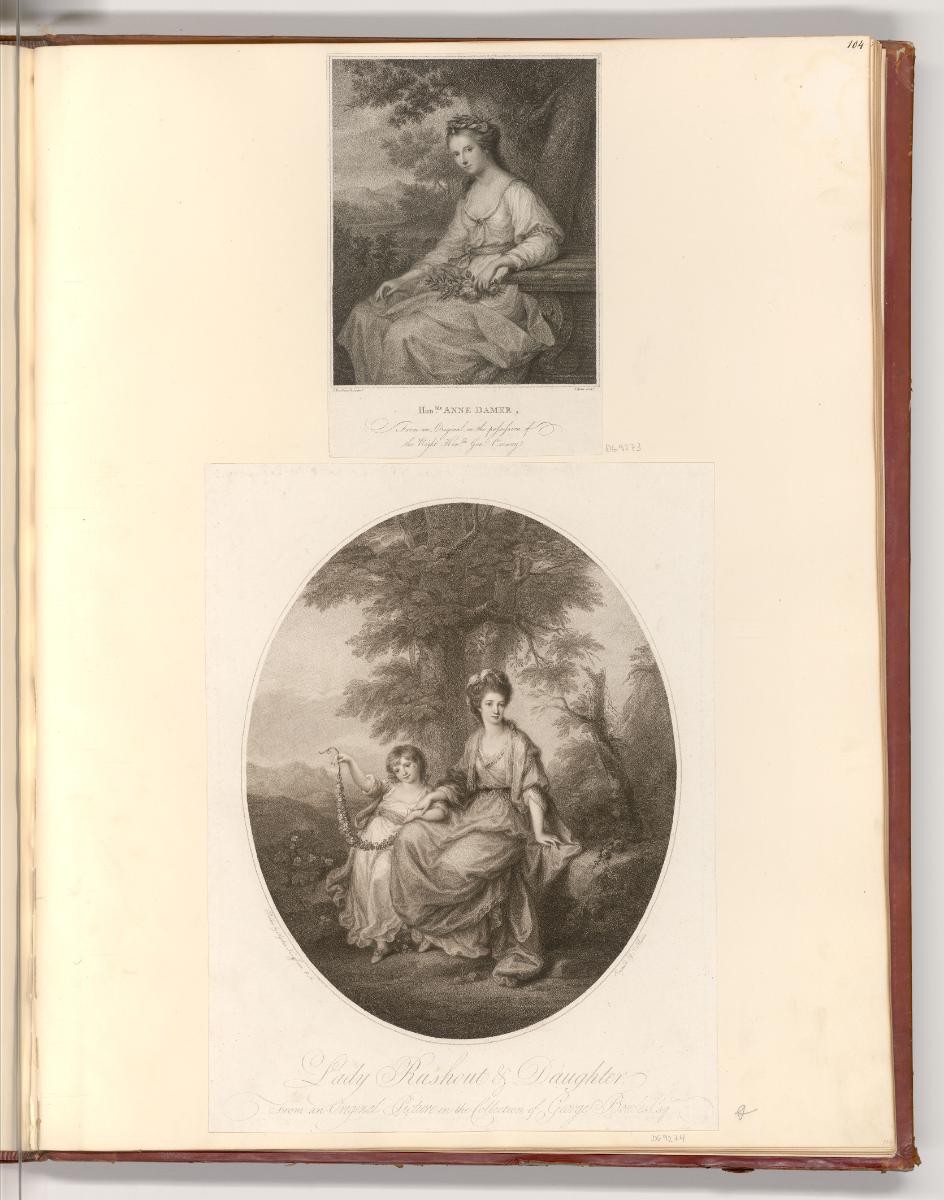Druckgrafiken nach Werken von Angelika Kauffmann, Porträts Anne Damer; Lady Rushout & Daughter,…