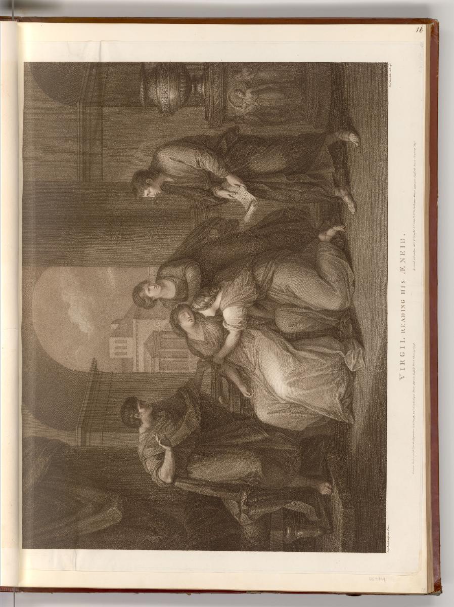 Druckgrafiken nach Werken von Angelika Kauffmann, Virgil reading his Aeneid, Inv. Nr.: Deutsch …