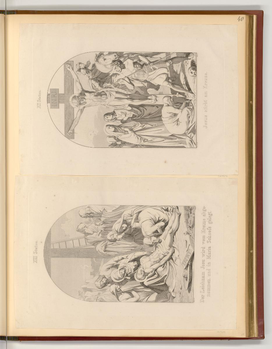 Druckgrafiken nach Werken von Joseph von Führich, Stationen des Kreuzweges Jesu: Jesus stirbt a…
