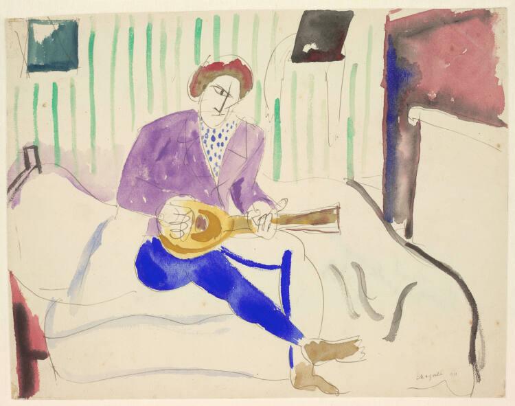 Marc Chagall, Lautenspieler, Inv. Nr.: 23810