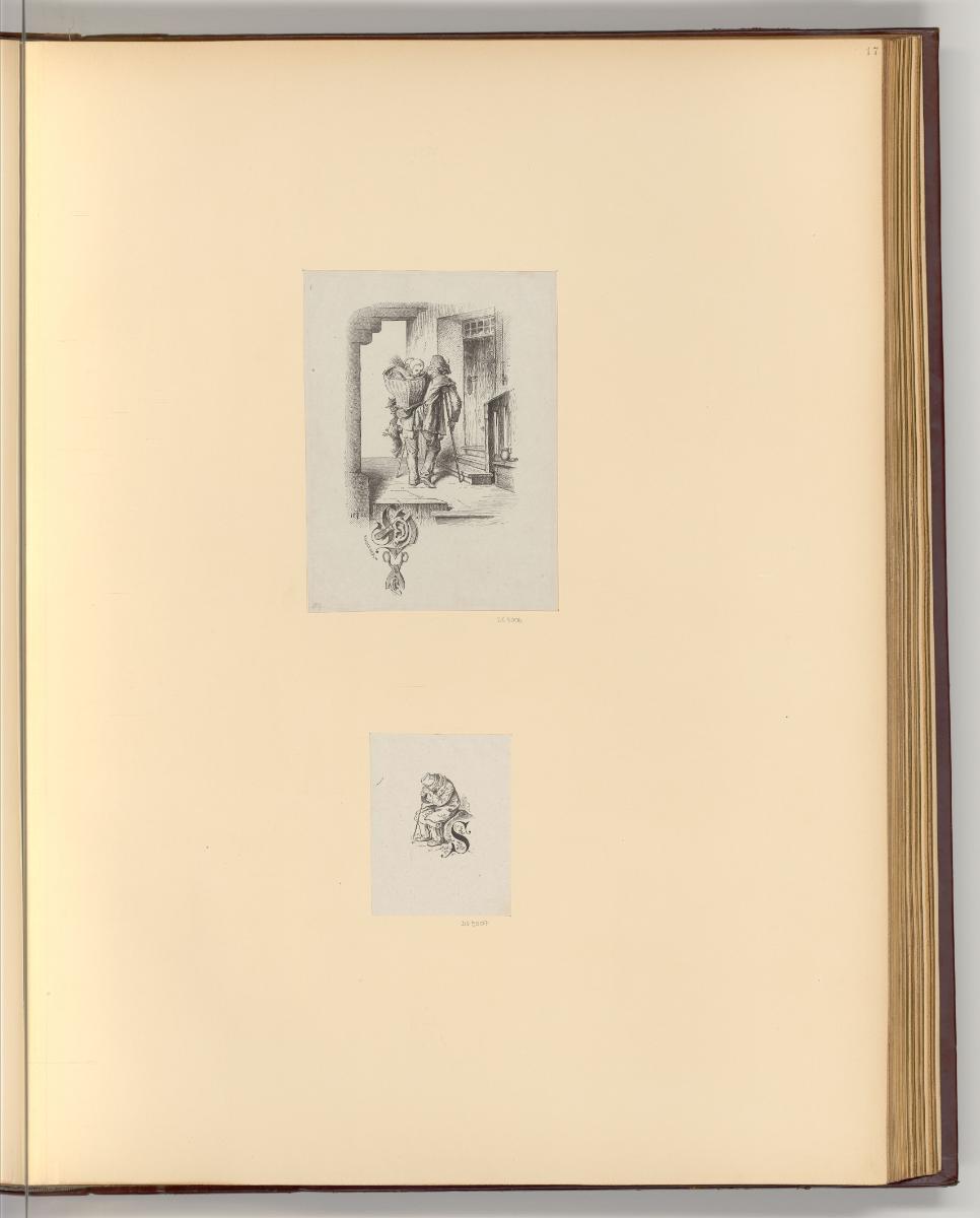 Holzstiche von Carl Hermann Günther nach Werken von Oscar Pletsch, Vignetten mit Initialen und …