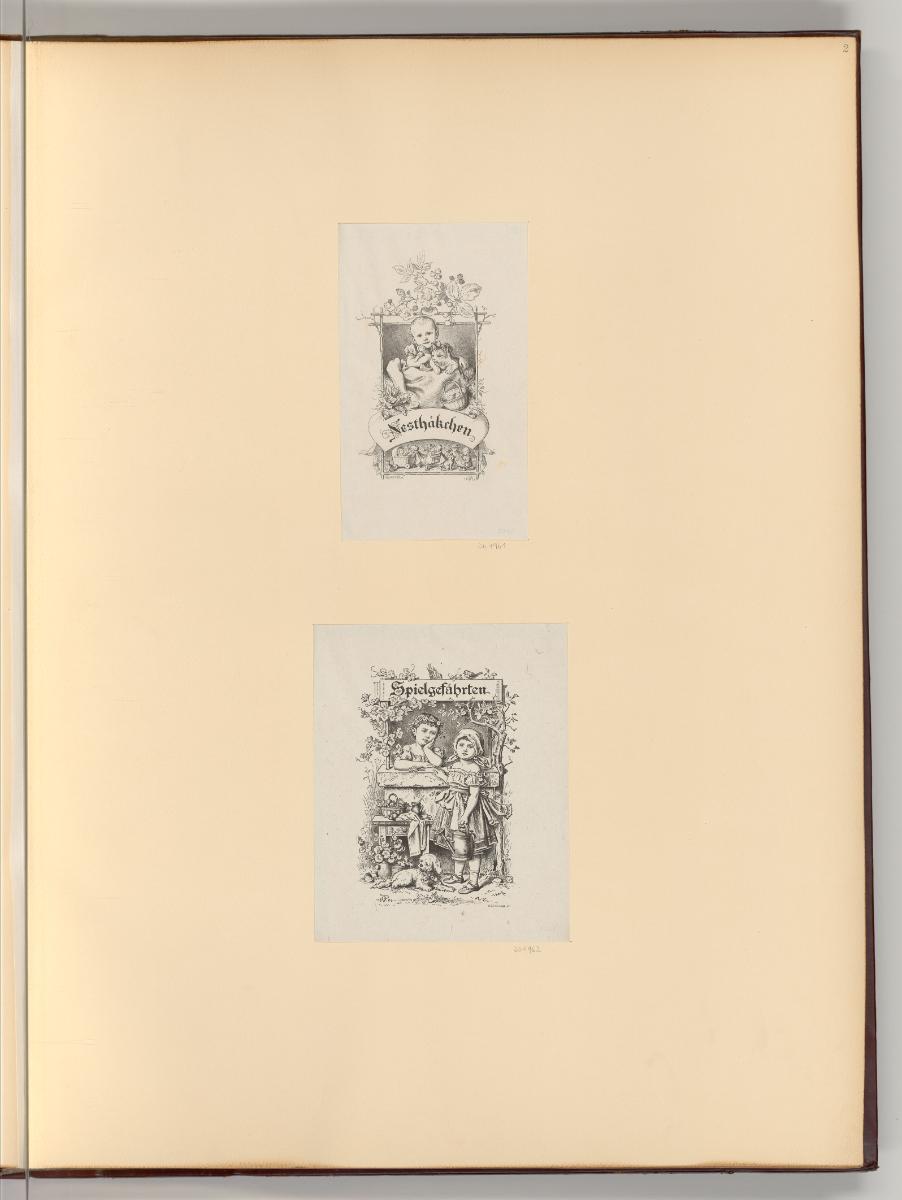 Holzstiche von Carl Hermann Günther nach Werken von Oscar Pletsch, Titelblätter, Nesthäkchen, S…