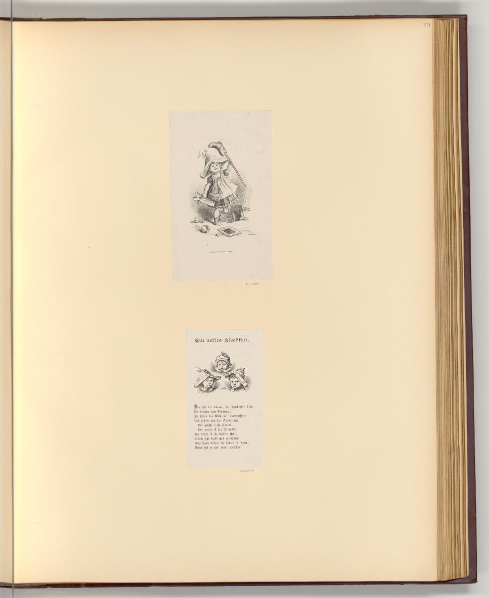 Holzstiche von Carl Hermann Günther nach Werken von Oscar Pletsch, Spielendes Kind; Titelblatt,…