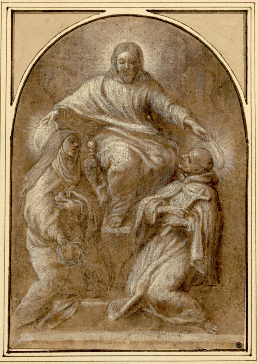 Christus zwischen den Heiligen Petrus de Alcantara und Maria Magdalena dei Pazzi, Lazzaro Baldi