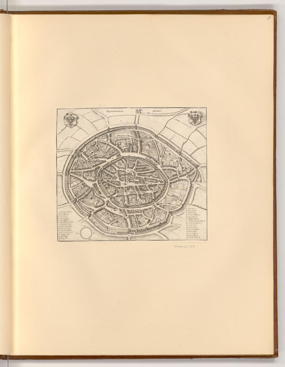 Radierungen von Matthäus Merian d. Ä., Aachen (Karte), Inv. Nr.: Deutsch nach Sektionen III/3, …