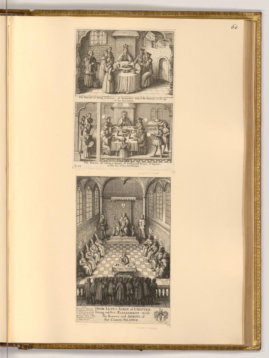 Radierungen von Wenzel Hollar, The manner of sitting at dinner, of Maximilian and Ferdinand; Hu…