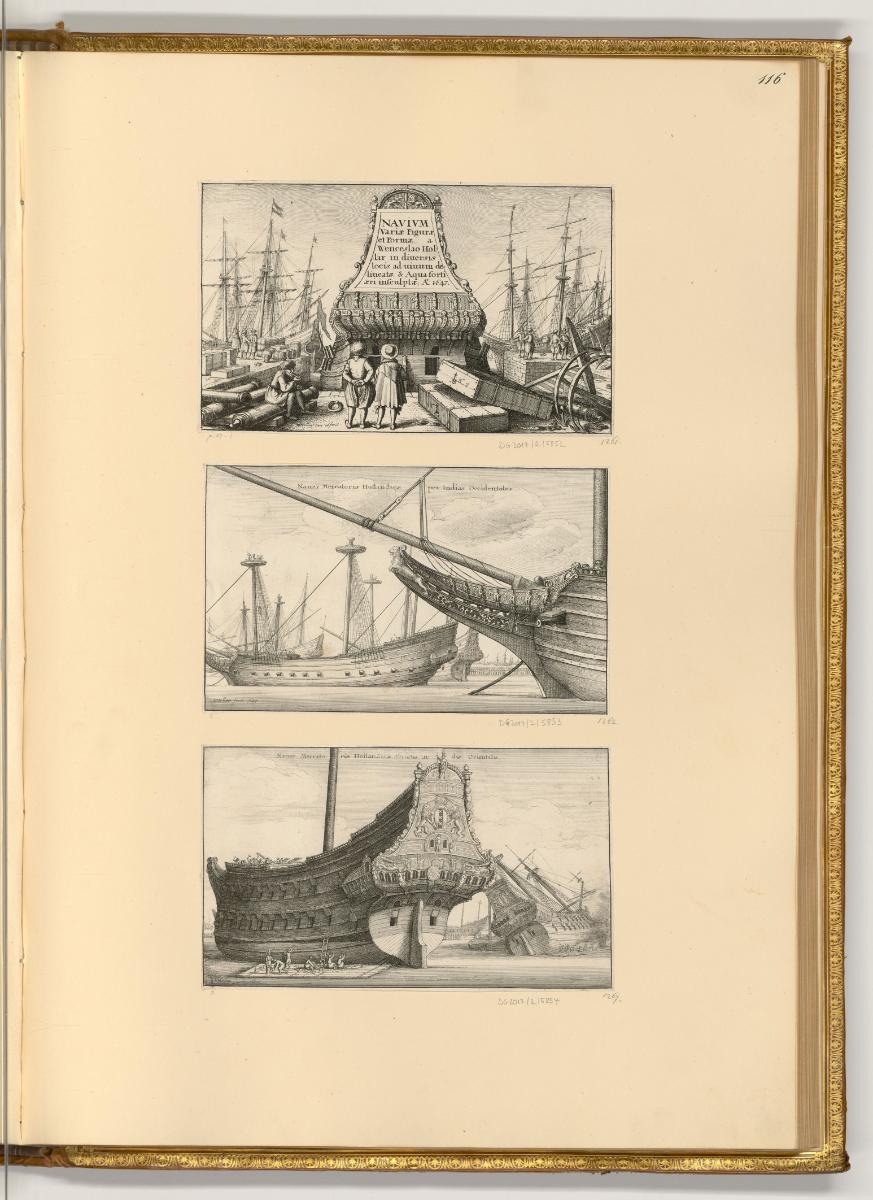 Radierungen von Wenzel Hollar, Titelblatt Navivm Variæ Figuræ et Formæ, Schiffe, Inv. Nr.: Deut…
