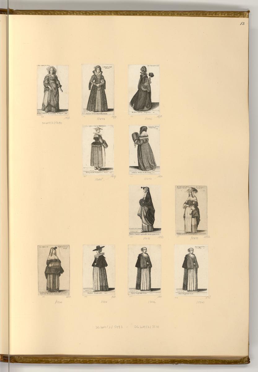Radierungen von Wenzel Hollar, Kleiderkulturen verschiedener Länder, Inv. Nr.: Deutsch nach Sek…