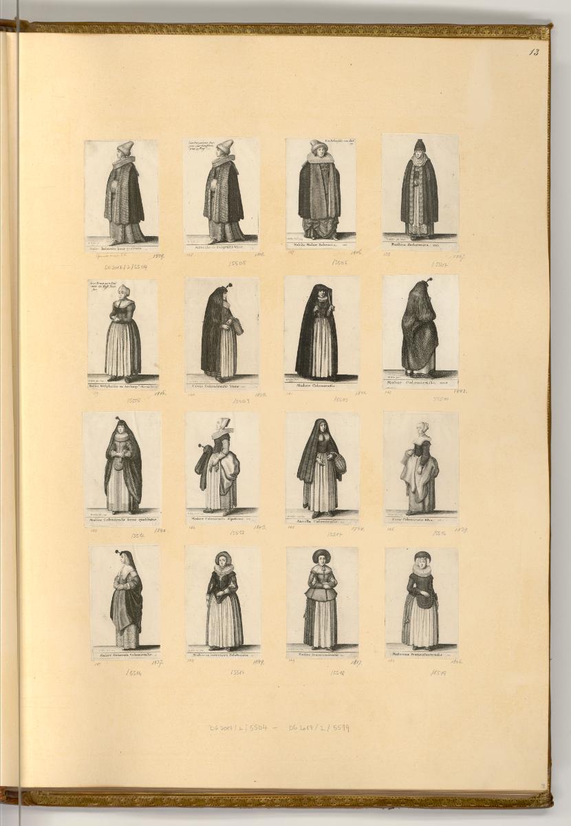 Radierungen von Wenzel Hollar, Kleiderkulturen verschiedener Länder, Inv. Nr.: Deutsch nach Sek…