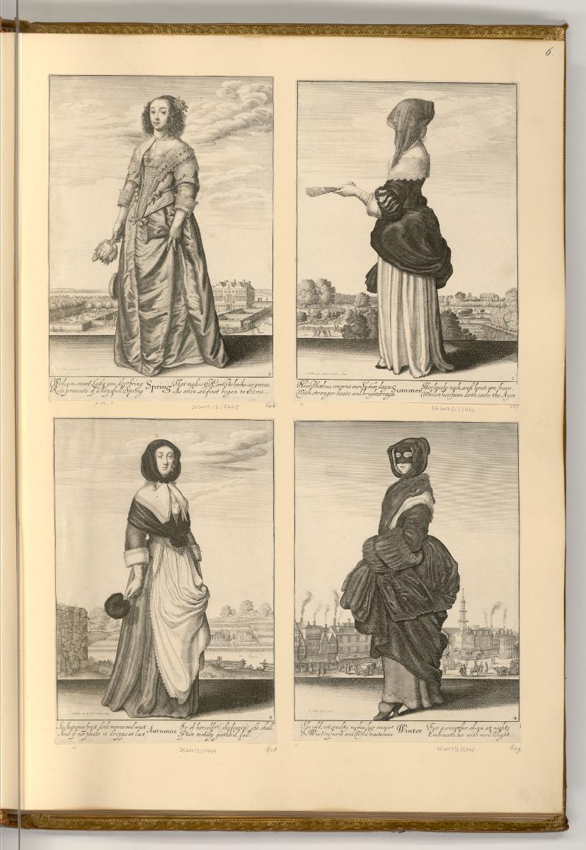 Radierungen von Wenzel Hollar, Damenmoden, Spring, Summer, Autumn, Winter, Inv. Nr.: Deutsch na…