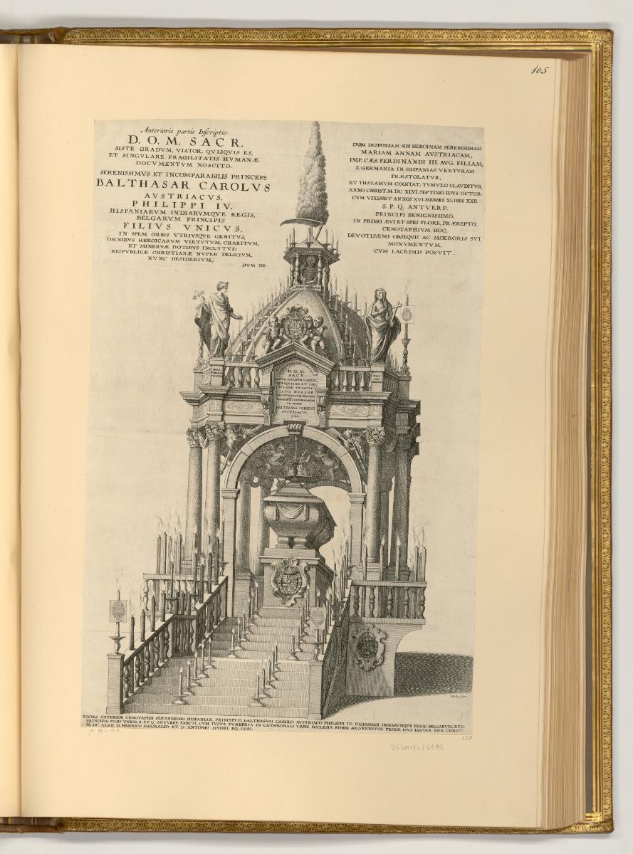 Radierte Karten und Ansichten von Wenzel Hollar, Kenotaph des Baltasar Carlos de Austria, Inv. …