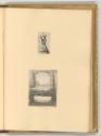 Radierte Karten und Ansichten von Wenzel Hollar, Figur mit Schriftband; Kenotaph mit Figur, Inv…