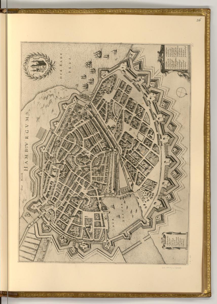 Radierte Karten und Ansichten von Wenzel Hollar, Hamburg (Karte), Inv. Nr.: Deutsch nach Sektio…