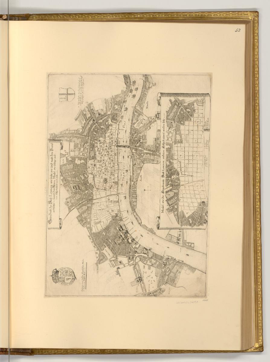 Radierte Karten und Ansichten von Wenzel Hollar, London (Karte), Inv. Nr.: Deutsch nach Sektion…