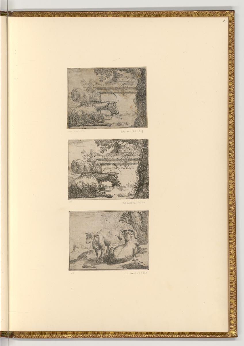 Radierungen von und nach Johann Heinrich Roos, Nutztiere (Titelblatt), Inv. Nr.: Deutsch nach S…