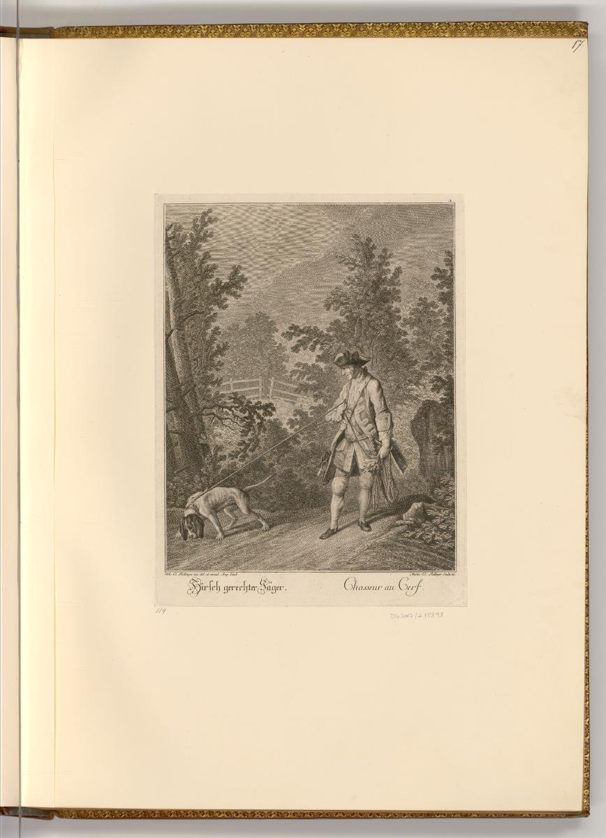 Radierungen von und nach Johann Elias Ridinger, Hirsch gerechter Jäger, Inv. Nr.: Deutsch nach …