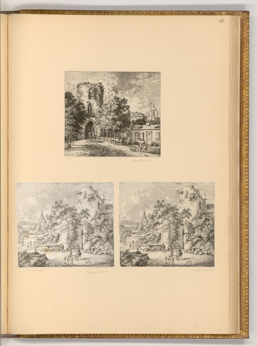 Radierungen von und nach Ferdinand und Franz Kobell, Ruine eines Stadttors, Inv. Nr.: Deutsch n…