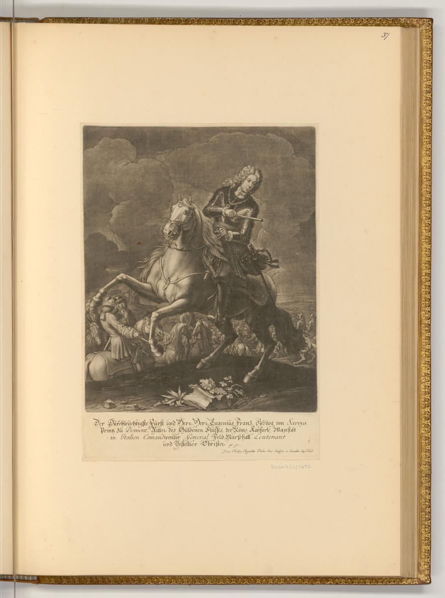 Deutsche Radierungen des 17. und 18. Jahrhunderts, Eugen von Savoyen zu Pferd, Inv. Nr.: Deutsc…