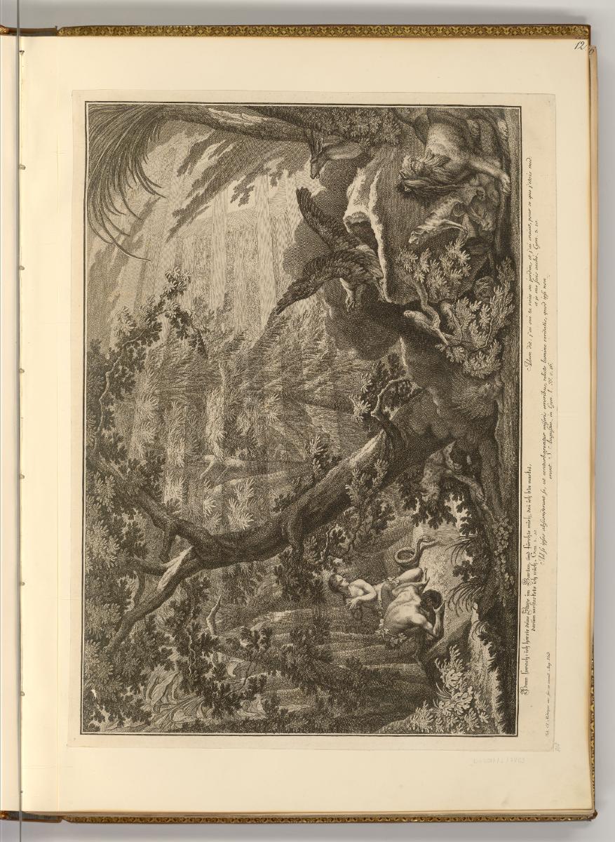 Radierungen von Johann Elias Ridinger, Gott spricht zu Adam und Eva nach dem Sündenfall, Inv. N…
