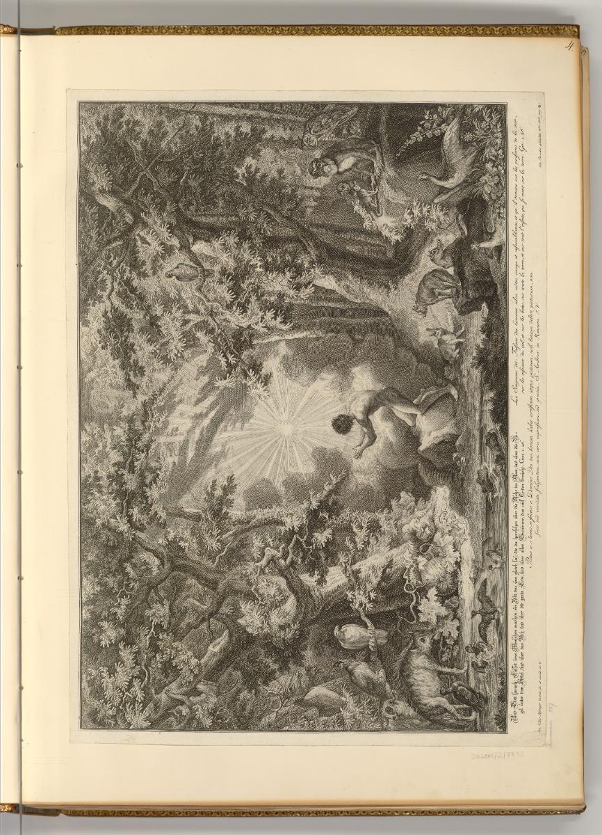 Radierungen von Johann Elias Ridinger, Adam bewundert die Schöpfung, Inv. Nr.: Deutsch nach Sek…