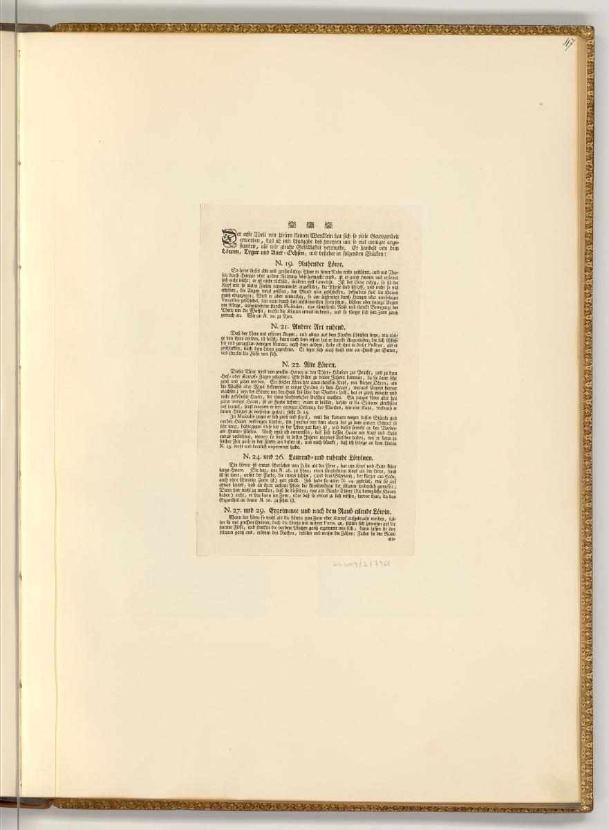Radierungen von Johann Elias Ridinger, Inhaltsbeschreibung, Inv. Nr.: Deutsch nach Sektionen II…