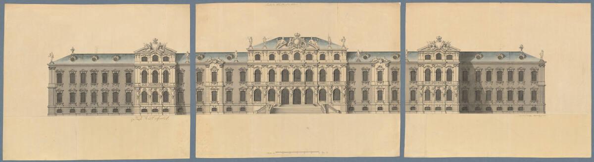 Jelgava (deutsch Mitau), herzogliches Schloss, Entwurf für Ernst Johann von Biron, Herzog von K…