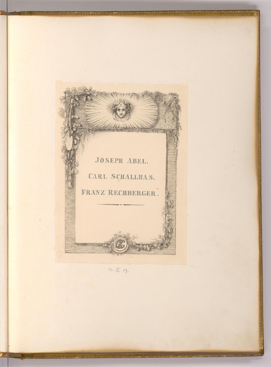 Radierungen von Carl Philipp Schallhas; Josef Abel und Franz Rechberger, Joseph Abel p. 1-11, C…