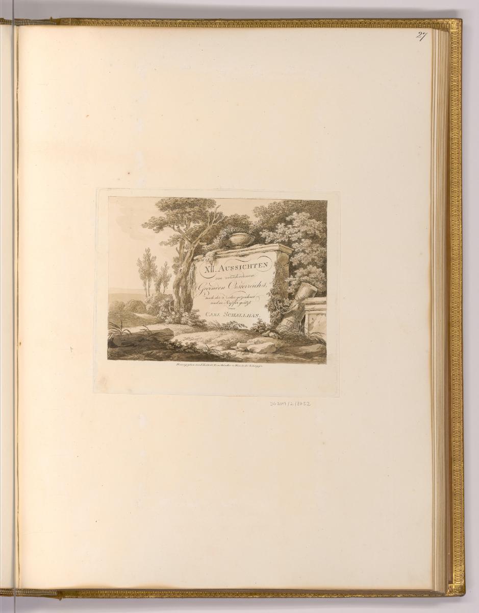 Radierungen von Carl Philipp Schallhas; Josef Abel und Franz Rechberger, Titelblatt; Zwölf  Aus…