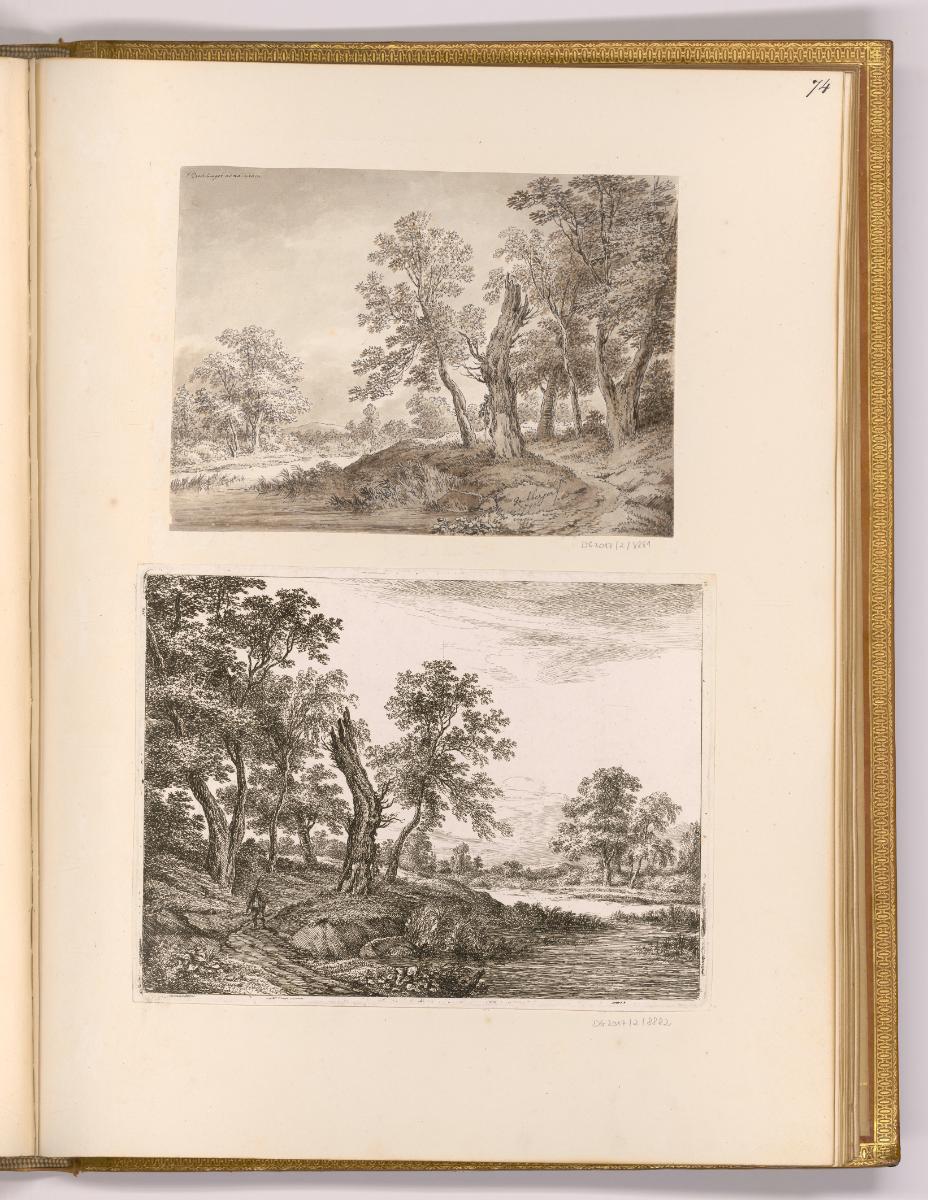 Radierungen von Carl Philipp Schallhas; Josef Abel und Franz Rechberger, Bäume am Wasser, Inv. …