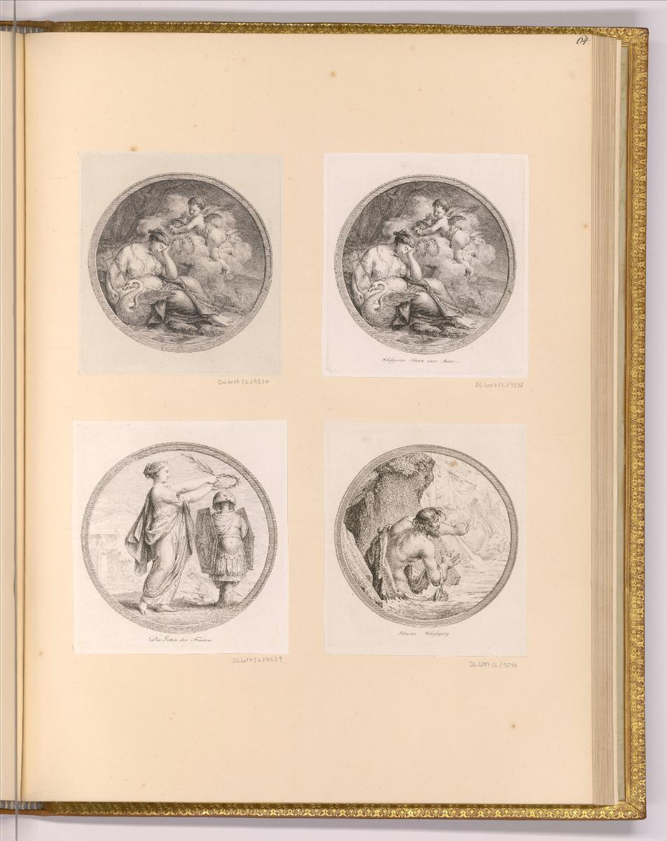 Radierungen von und nach Bernhard Rode, Allegorisch-mythologische Darstellungen (Rundbilder), I…